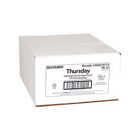 Valugards Bag High Density Preportion Bag Printed Thursday Brown, PK2000 303679774